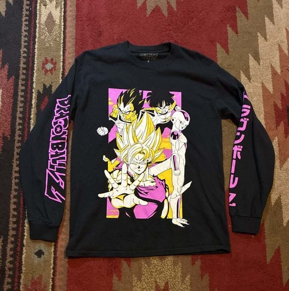 Dragon Ball Z Long Sleeve Graphic Tee Size S Black